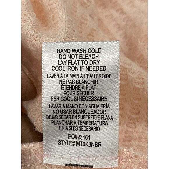 Bobeau Woman’s Blush Waffle Knit Thermal Pullover Cowl Neck Dolman Sleeve SZ L - Picture 7 of 7